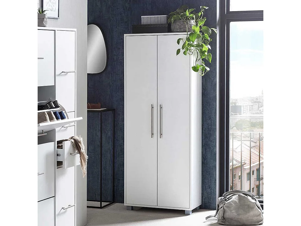 Garderobenschuhschrank in Weiß Stangen Schuhablage