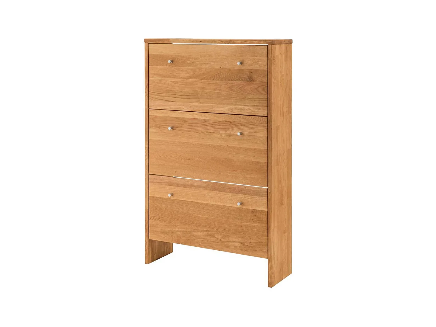 Schuh Klappenschrank aus Wildeiche Massivholz 3 Klappen