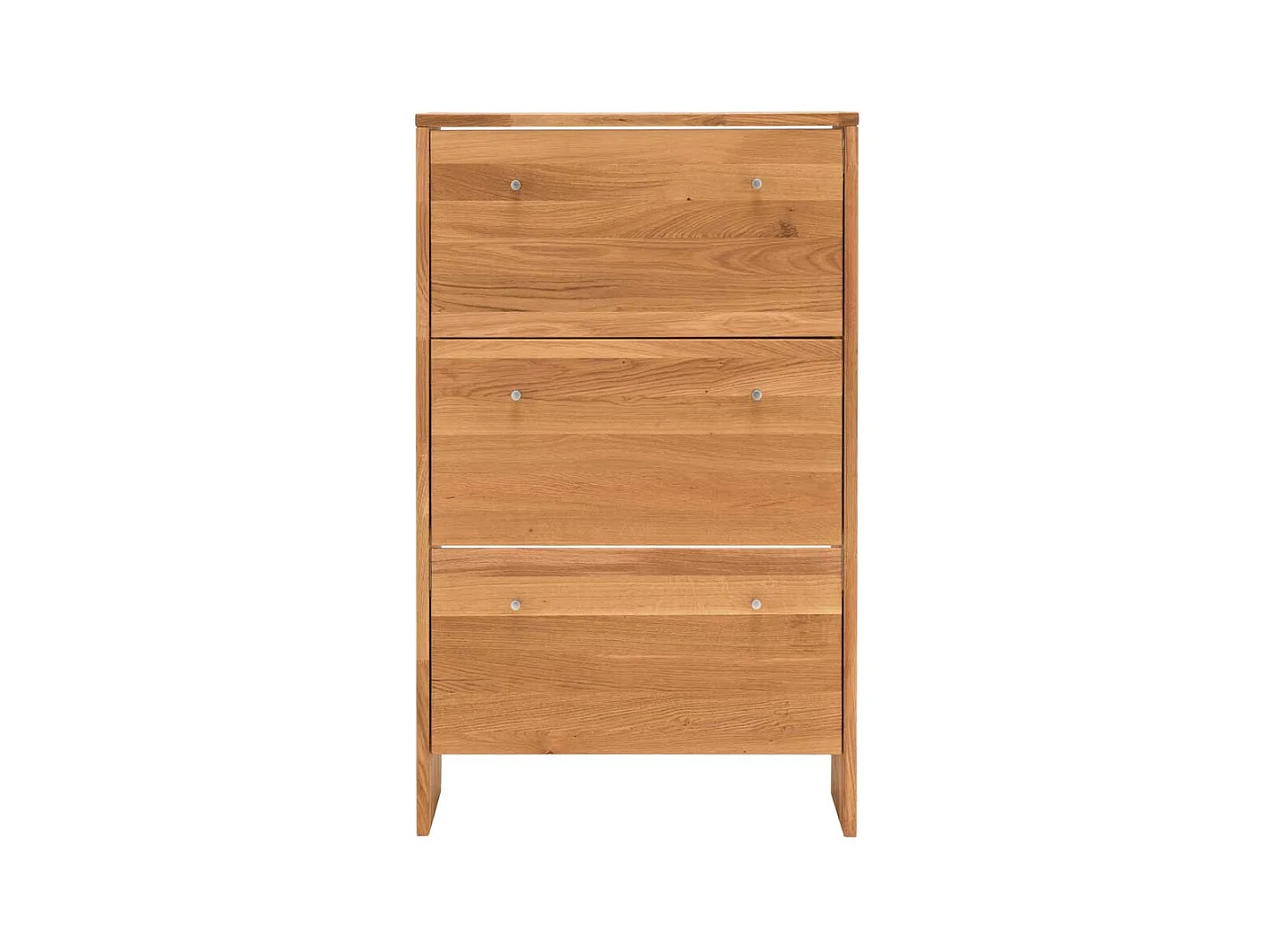 Schuh Klappenschrank aus Wildeiche Massivholz 3 Klappen