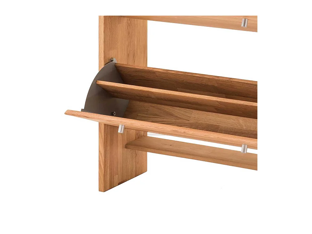 Schuh Klappenschrank aus Wildeiche Massivholz 3 Klappen