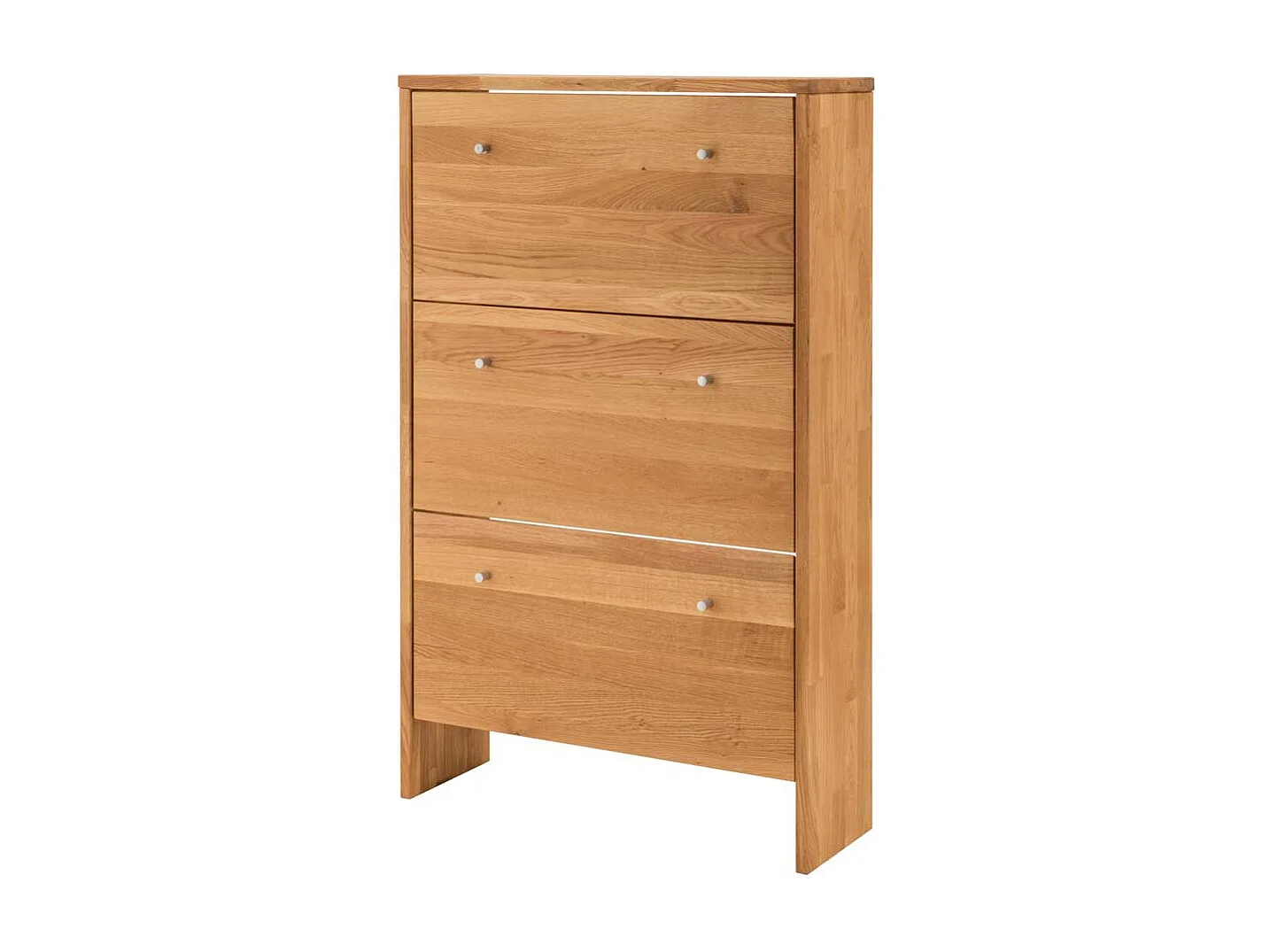 Schuh Klappenschrank aus Wildeiche Massivholz 3 Klappen