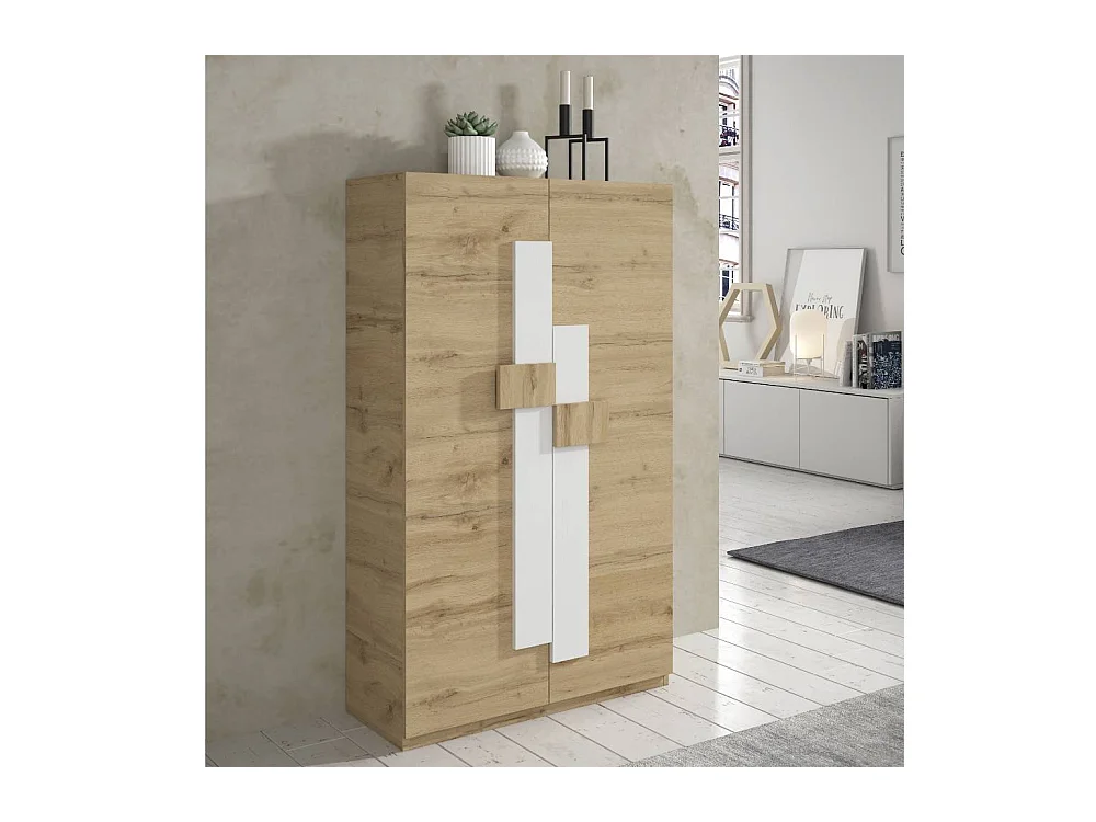 Schuh Schrank Schuhgarderobe 2 türig in Wildeichefarben