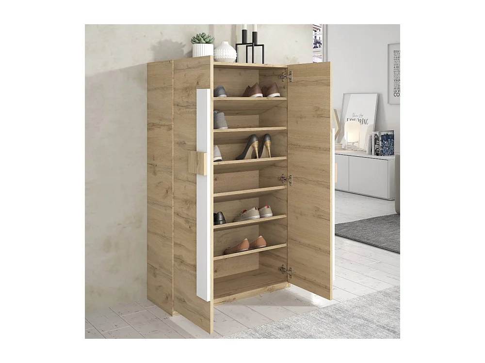 Schuh Schrank Schuhgarderobe 2 türig in Wildeichefarben