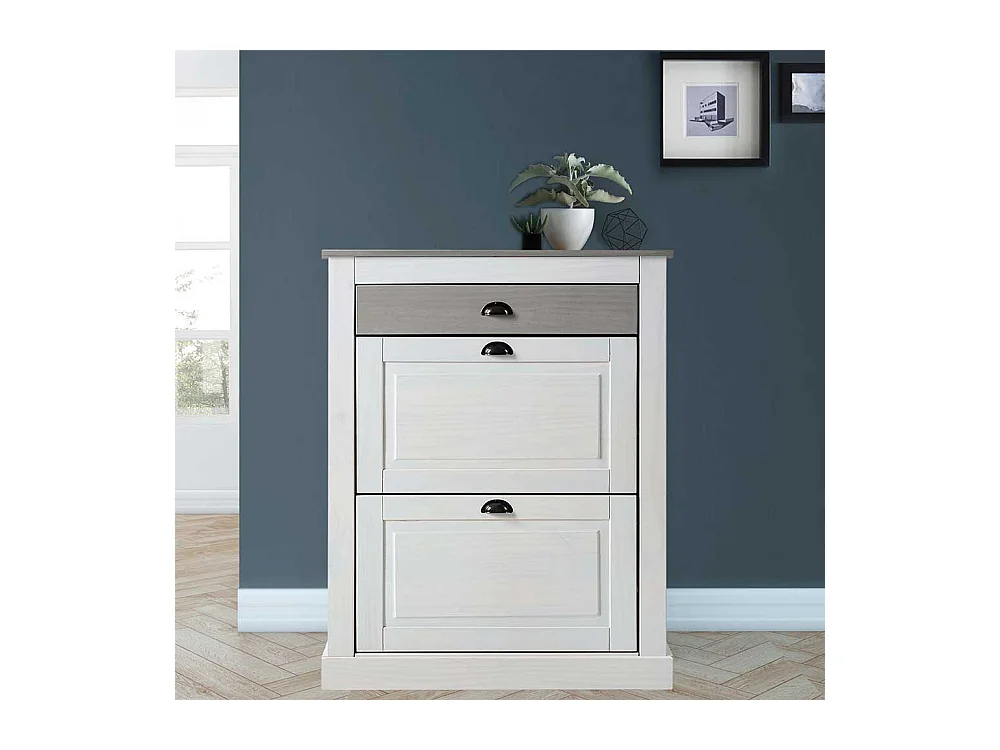 Schuhschrank Schuh Schrank mit einer Schublade und Metallgriffen