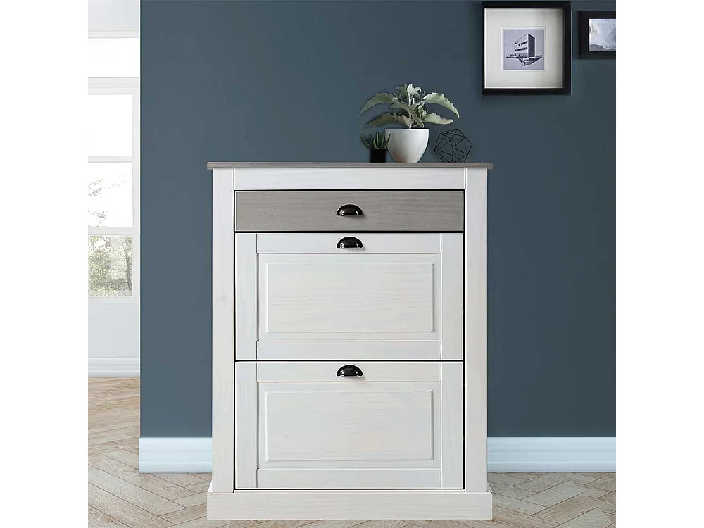 Schuhschrank Schuh Schrank mit einer Schublade und Metallgriffen