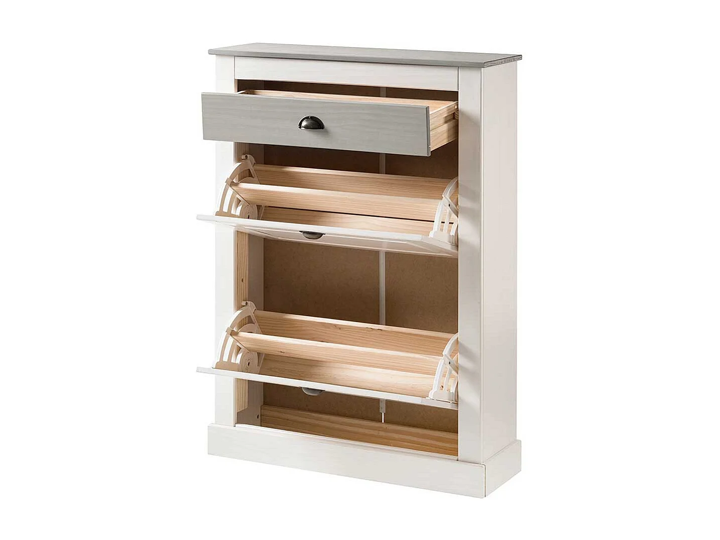 Schuhschrank Schuh Schrank mit einer Schublade und Metallgriffen