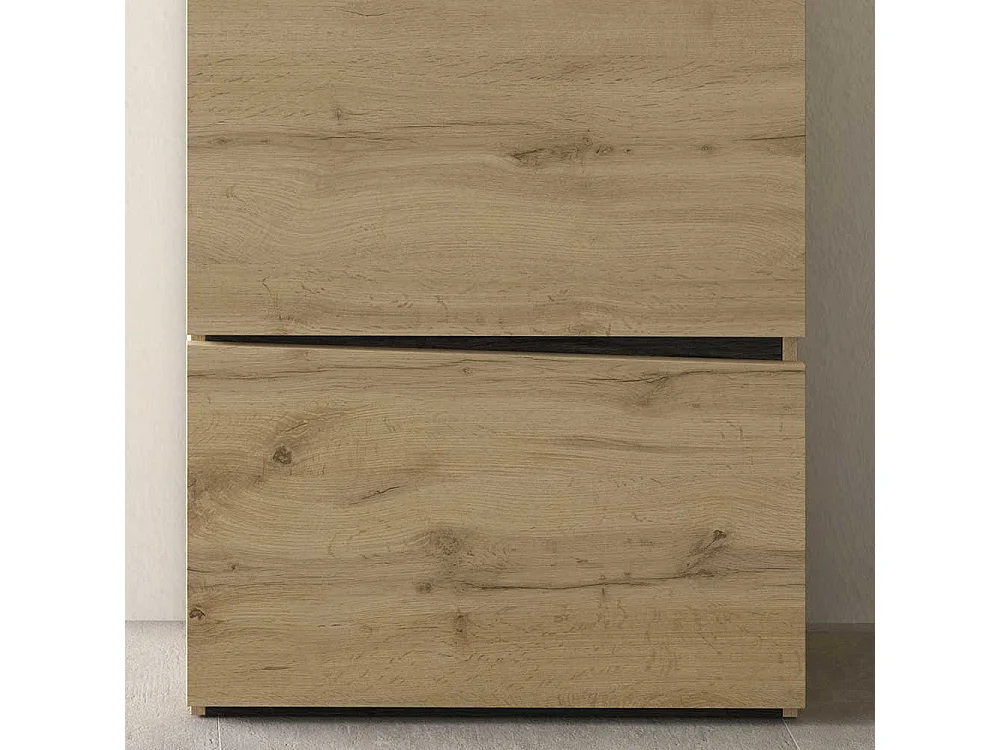 Schuhklappenschrank in Wildeichefarben und Schwarz 65 cm breit