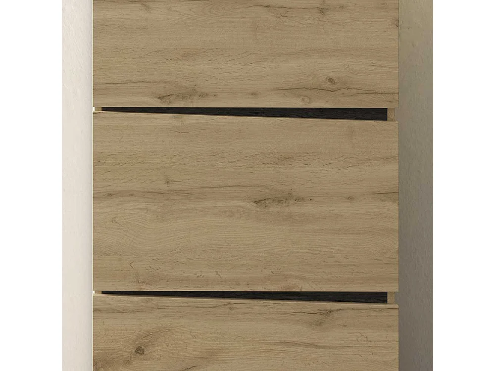 Schuhklappenschrank in Wildeichefarben und Schwarz 65 cm breit