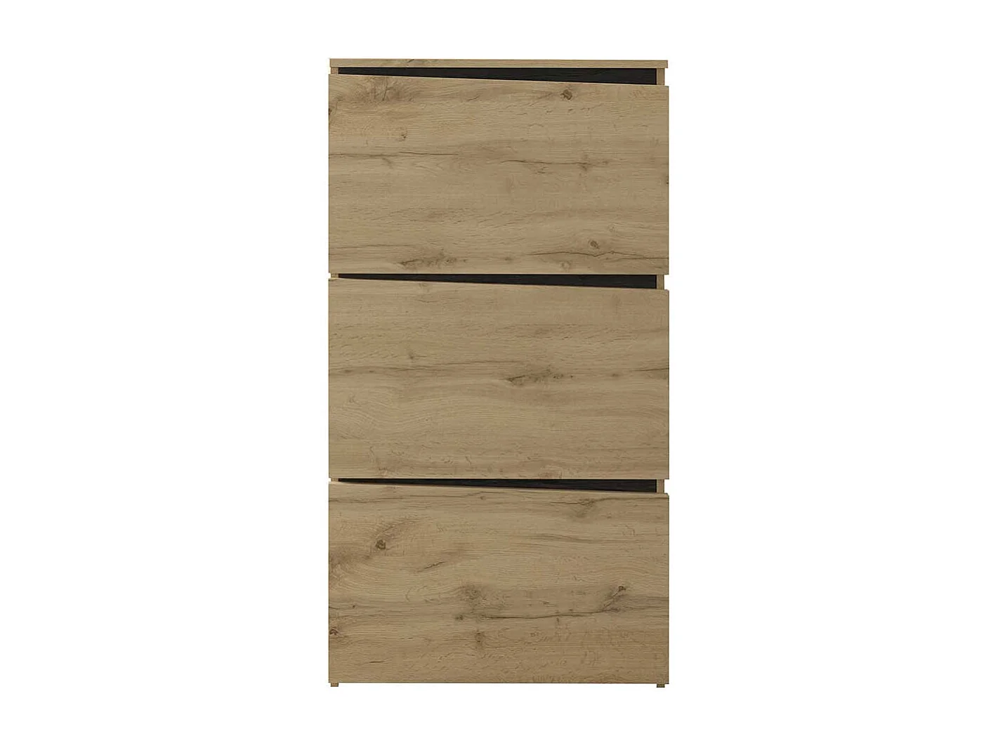 Schuhklappenschrank in Wildeichefarben und Schwarz 65 cm breit