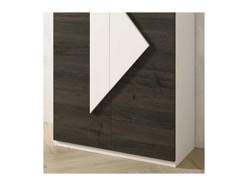 Schuhschrank in Schwarzgrau und Weiß 2-türig