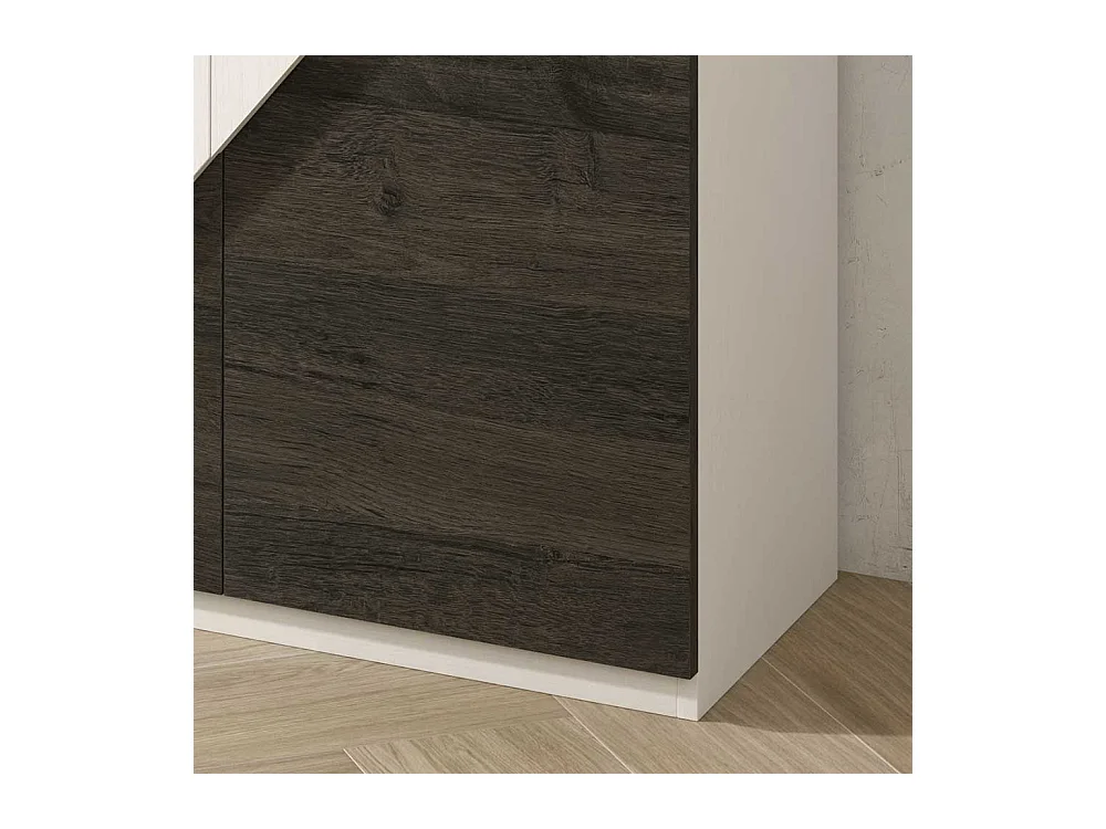 Schuhschrank in Schwarzgrau und Weiß 2-türig