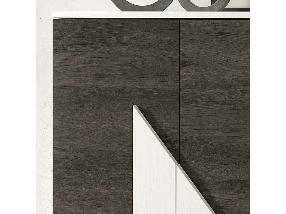 Schuhschrank in Schwarzgrau und Weiß 2-türig