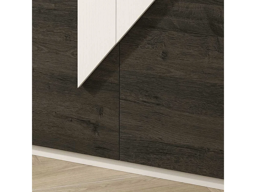 Schuhschrank in Schwarzgrau und Weiß 2-türig