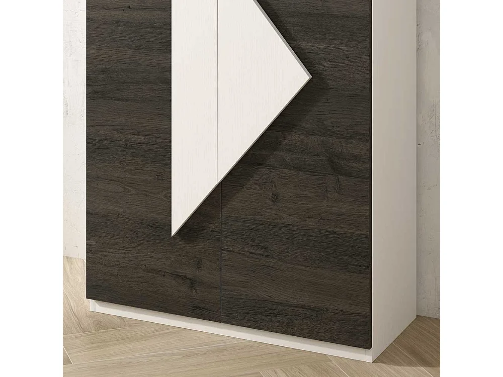 Schuhschrank in Schwarzgrau und Weiß 2-türig