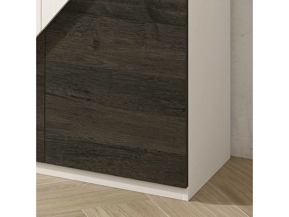 Schuhschrank in Schwarzgrau und Weiß 2-türig