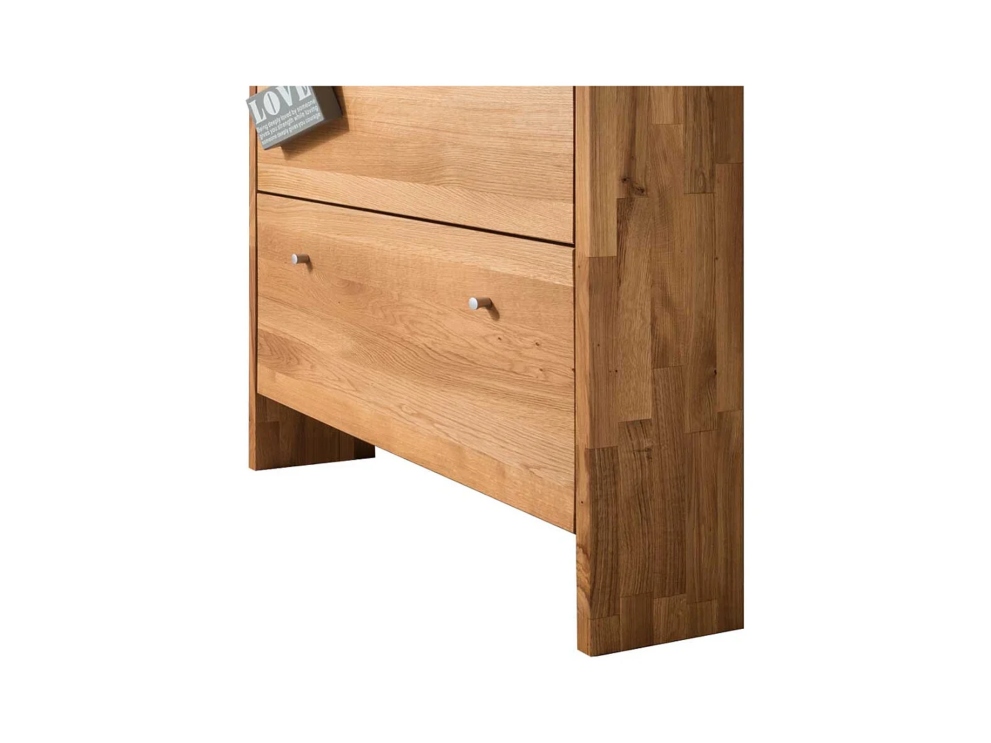 Massivholz Schuhschrank aus Wildeiche geölt 2 Klappen