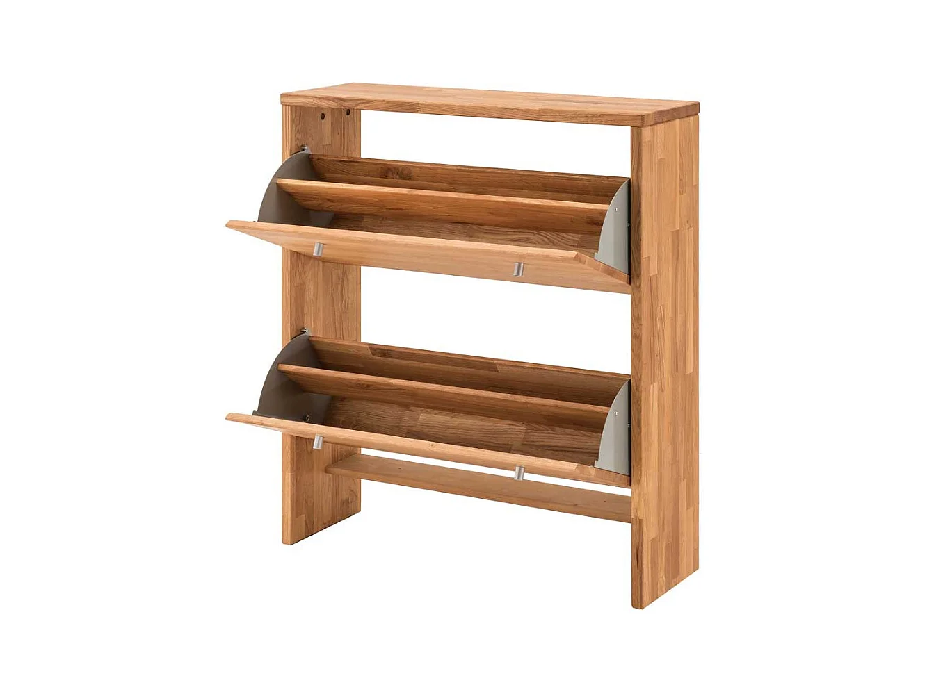 Massivholz Schuhschrank aus Wildeiche geölt 2 Klappen