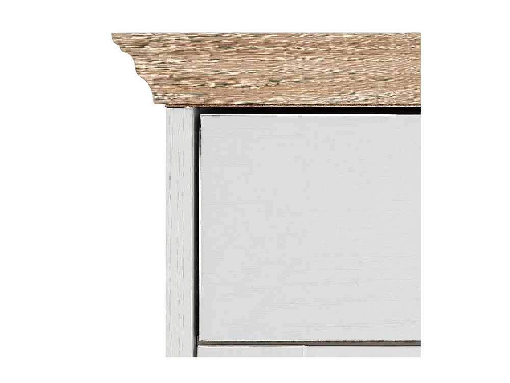 Schuhkipper in Weiß und Eiche Optik 80 cm breit