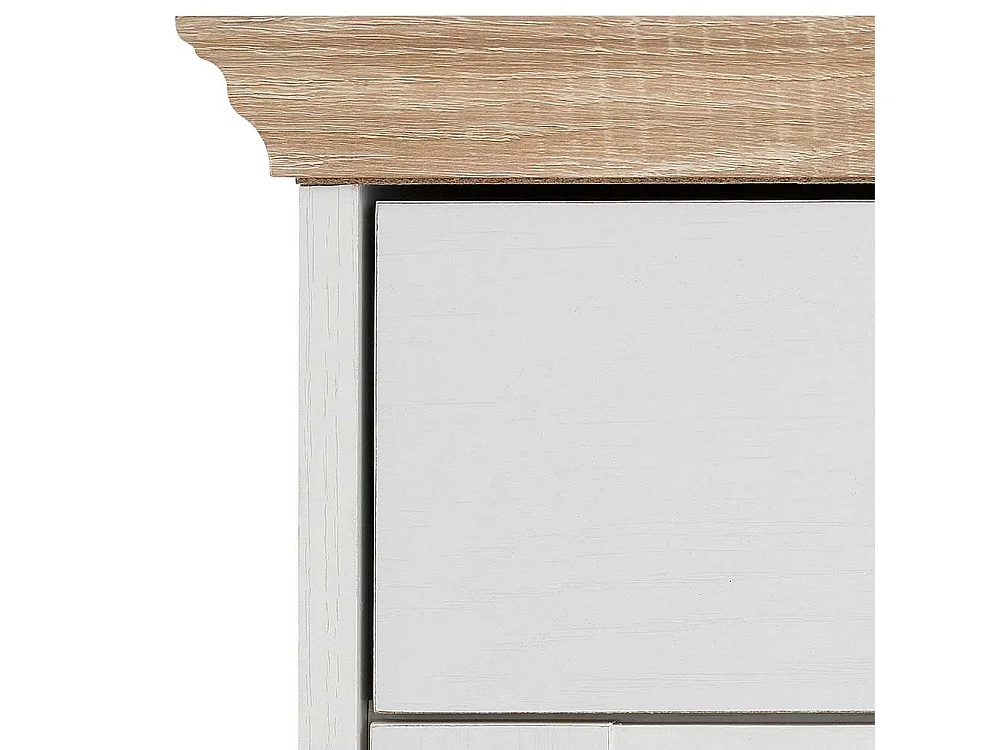 Schuhkipper in Weiß und Eiche Optik 80 cm breit