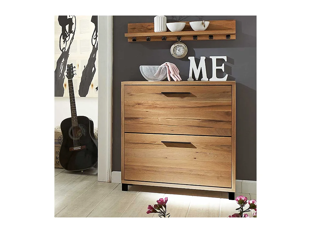 Garderobenschuhschrank aus Eiche Massivholz geölt