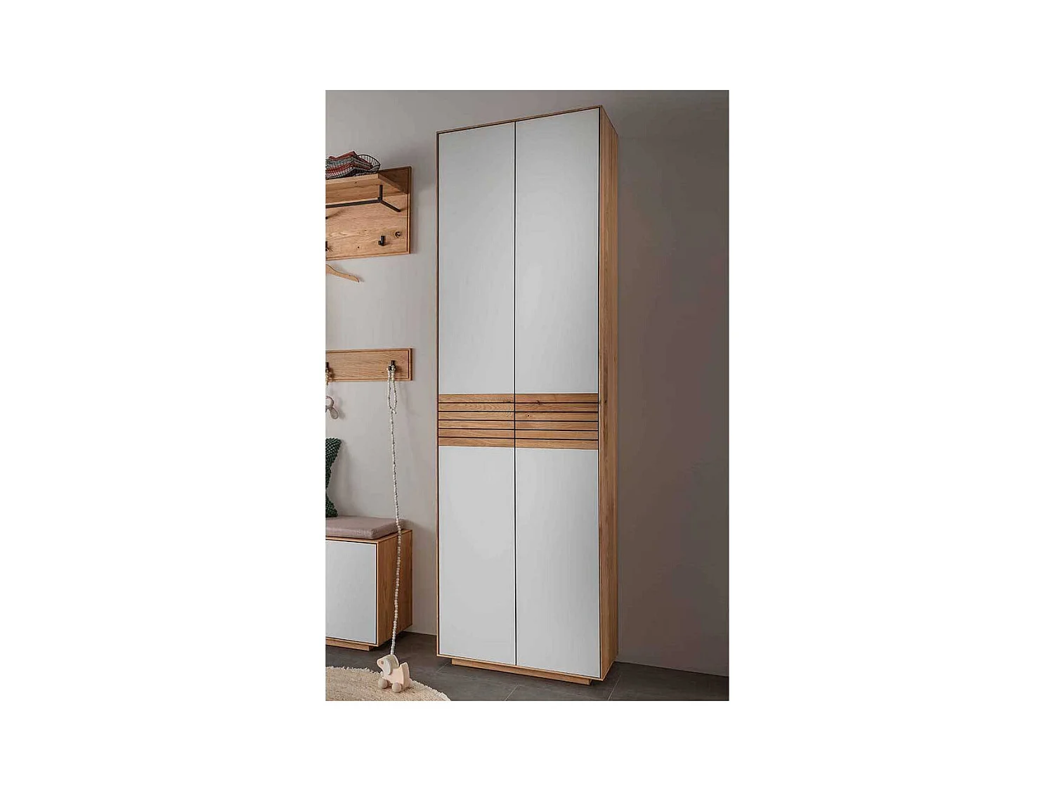 Schuhschrank Schuh Schrank mit Drehtüren 200 cm hoch