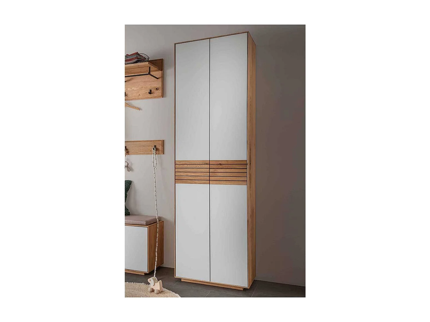 Schuhschrank Schuh Schrank mit Drehtüren 200 cm hoch