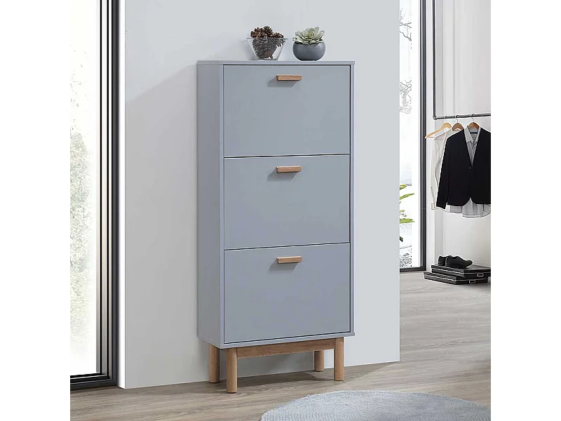 Schuhschrank Schuh Klappschrank mit Vierfußgestell im Skandi Design