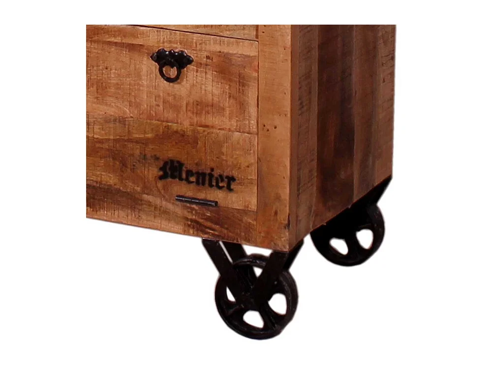 Schuhklappenschrank mit einer Schublade Mangobaum Recyclingholz