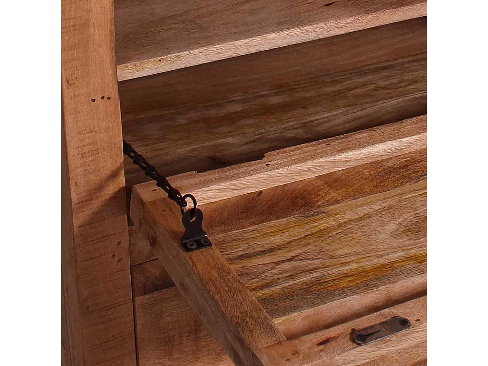 Schuhklappenschrank mit einer Schublade Mangobaum Recyclingholz