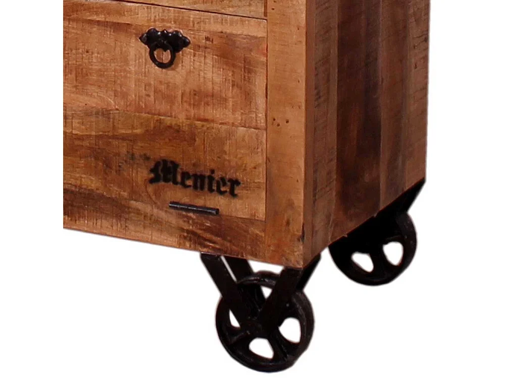 Schuhklappenschrank mit einer Schublade Mangobaum Recyclingholz