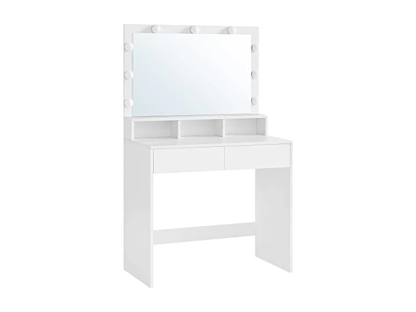 Coiffeuse Valora blanche avec miroir et éclairage LED | Style scandinave