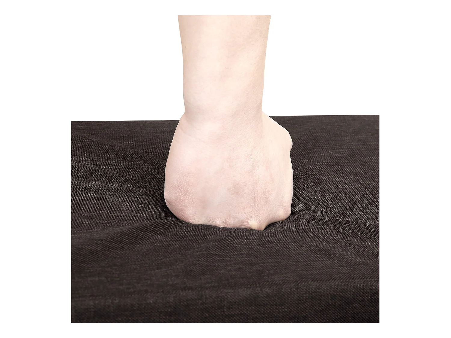 Zapatero Valora con asiento acolchado – Roble Sonoma y tela de lino marrón oscuro