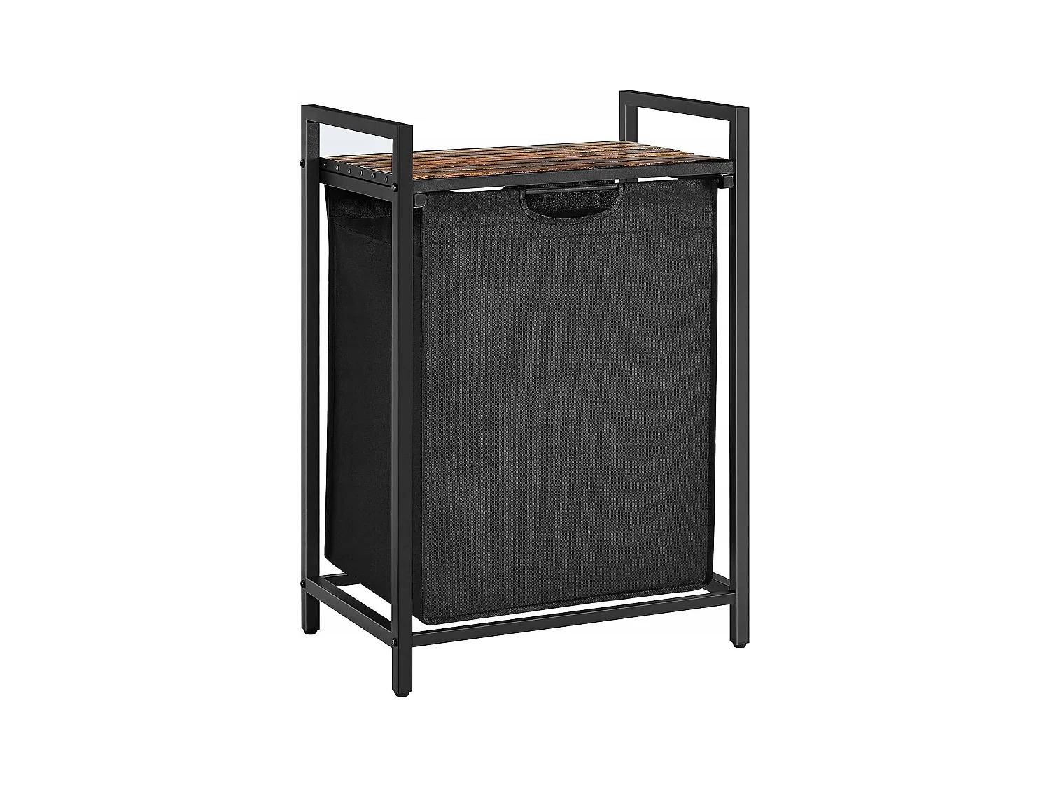 Valora Panier à linge 65 L Brun rustique Noir | Compartiment unique