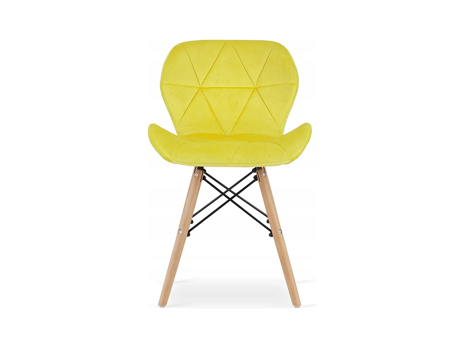 Valora Esszimmerset | KOVA 80 cm weißer runder Tisch + 4 WAKO gelbe Stühle