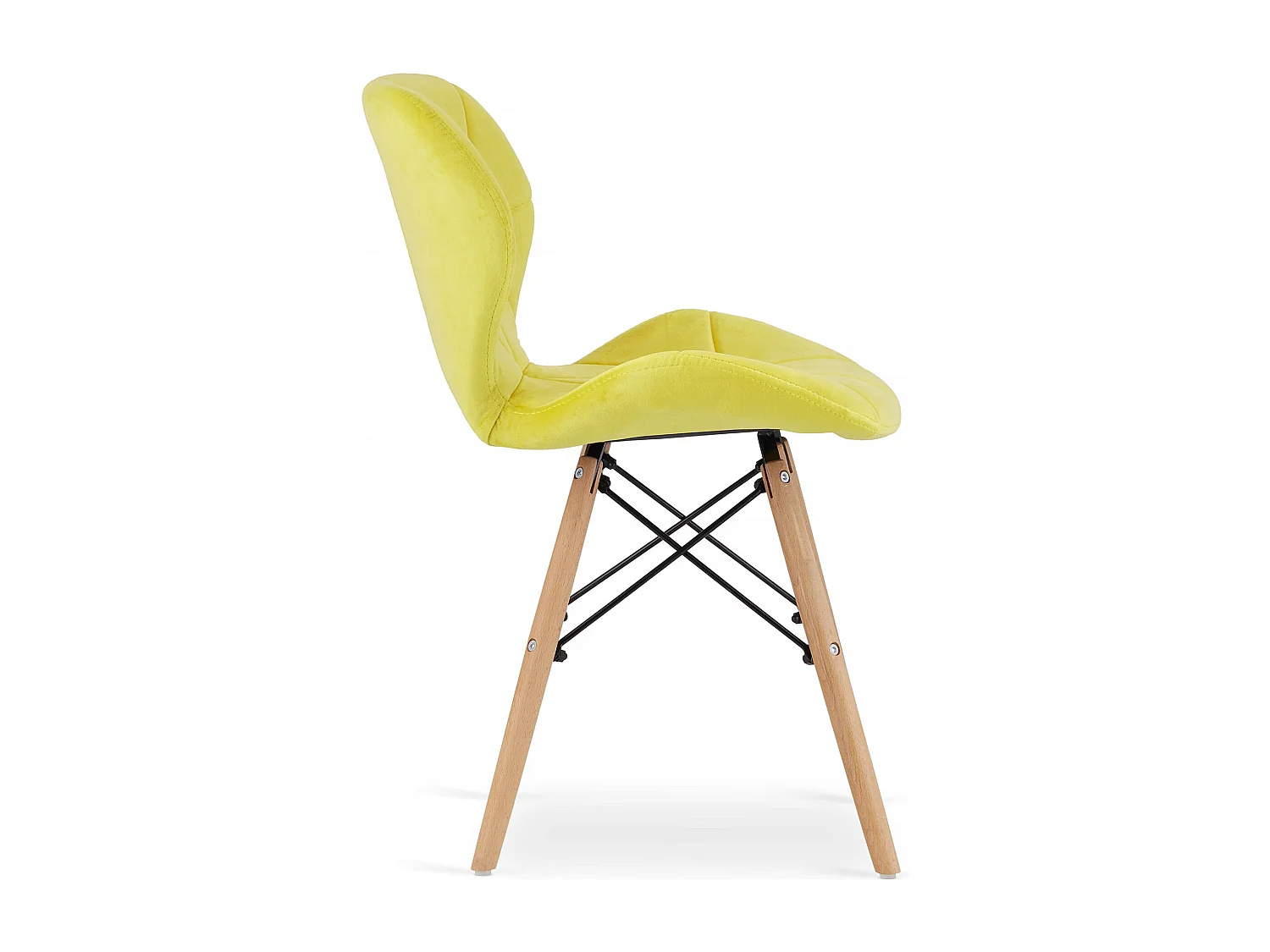 Ensemble Valora – Table ronde blanche KOVA Ø80 + 4 chaises jaunes WAKO