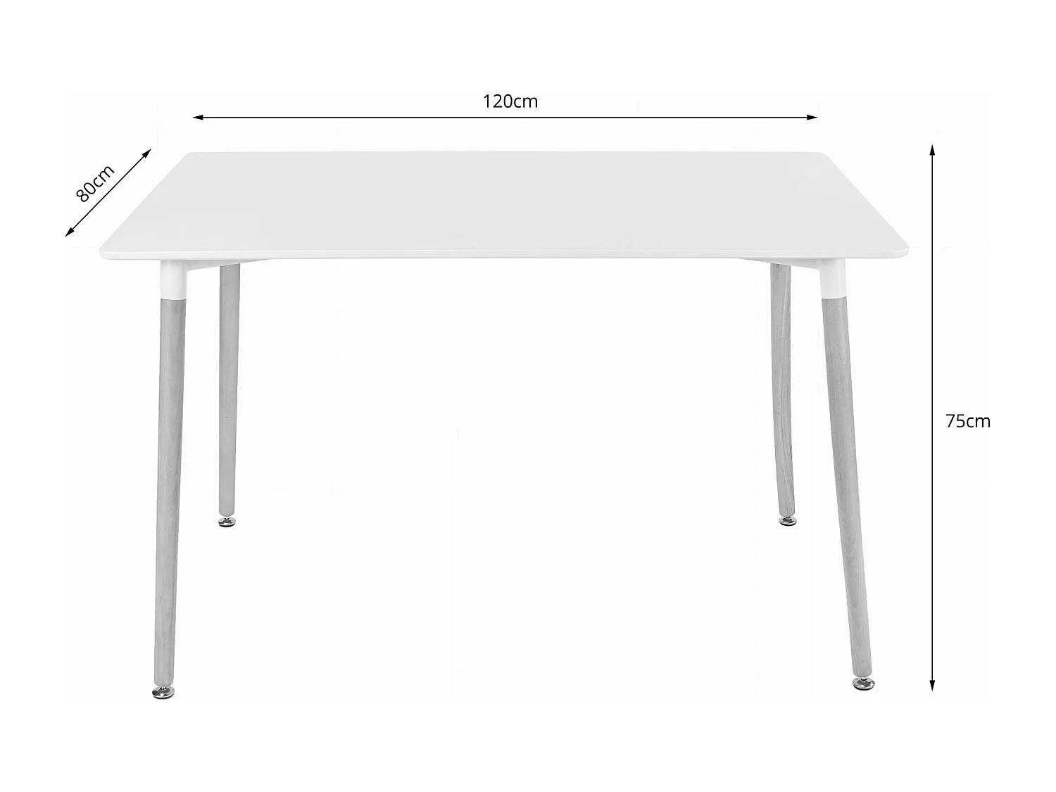 Zestaw obiadowy Valora | Stół YURO 120x80 biały + 4 krzesła OSAKA białe