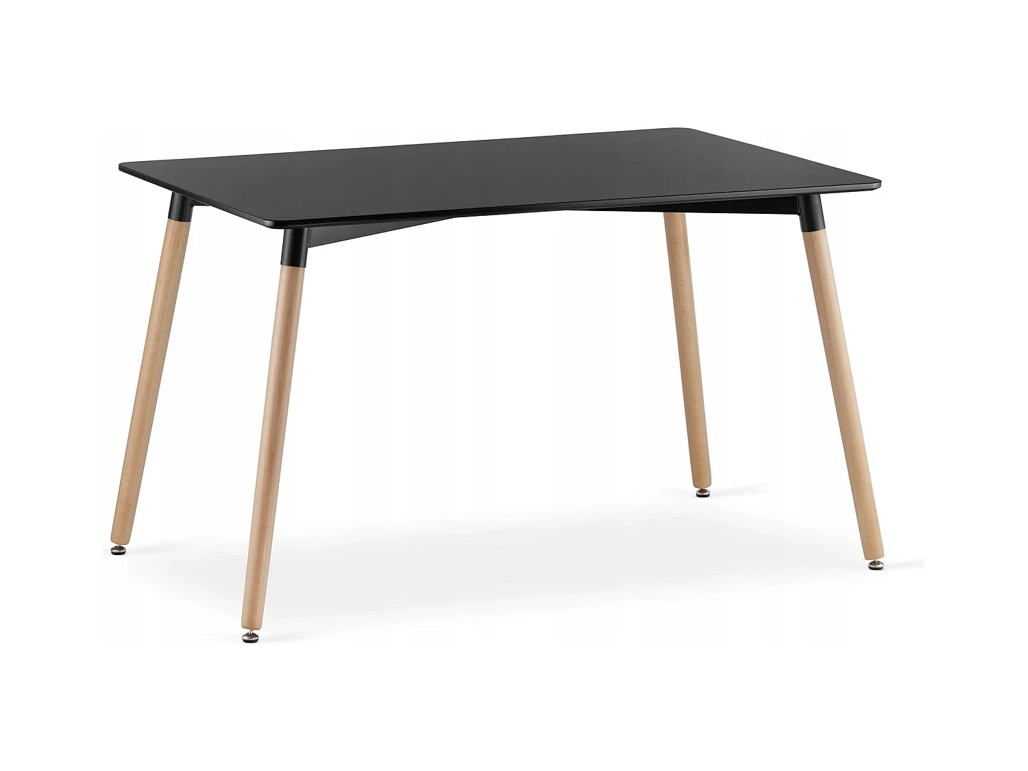 Table rectangulaire Valora YURO 120x80 noire + 4 chaises OSAKA noires