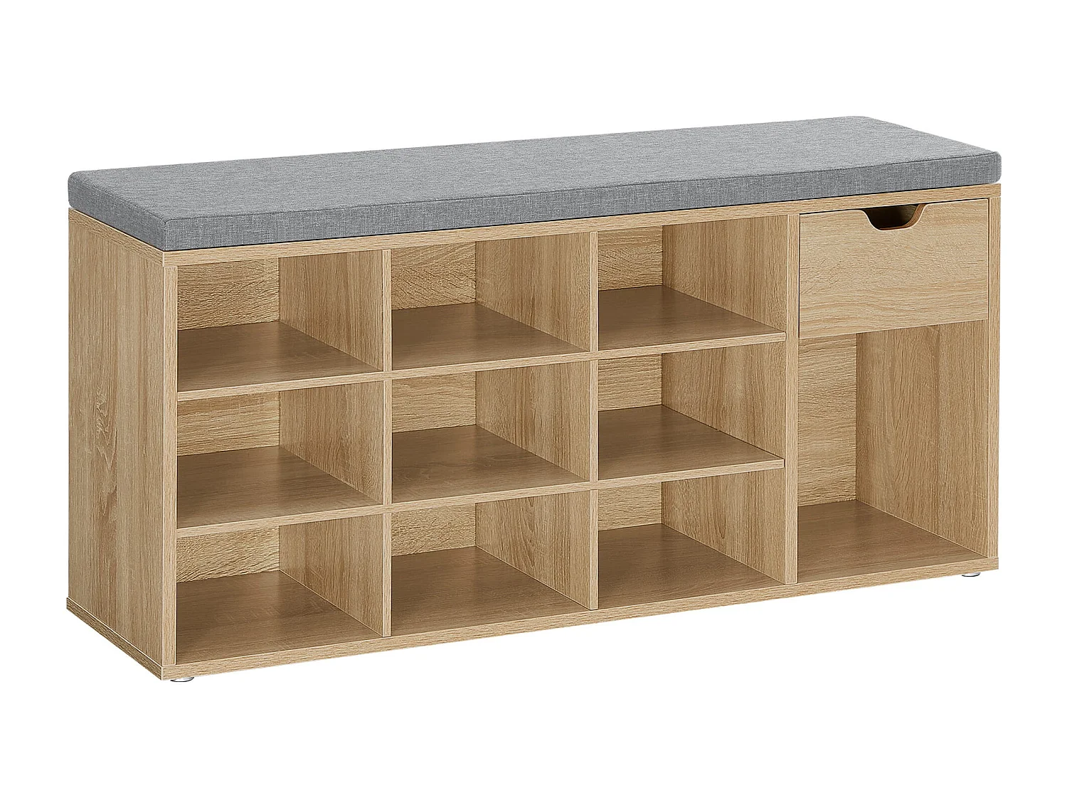 Valora Schuhschrank mit Sitz und Schublade – Sonoma Eiche Grau Leinen