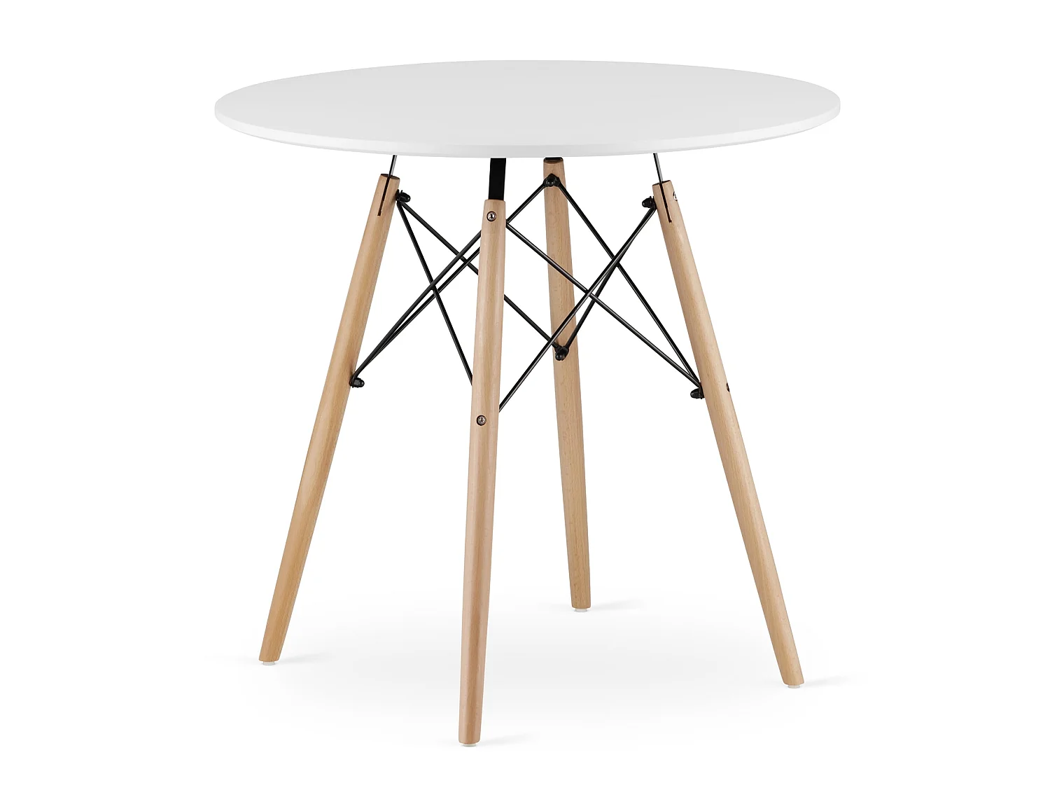 Valora Eettafelset | KOVA 80cm Witte Ronde Tafel + 4 OSAKA Witte Stoelen
