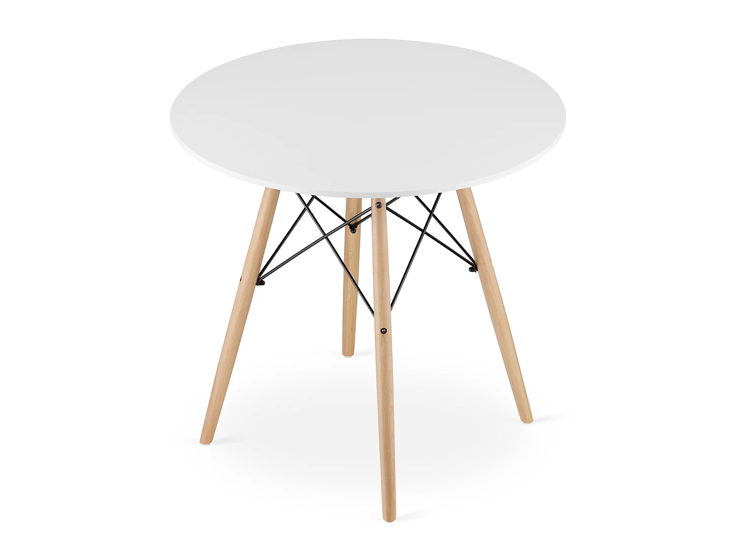 Valora Eettafelset | KOVA 80cm Witte Ronde Tafel + 4 OSAKA Witte Stoelen