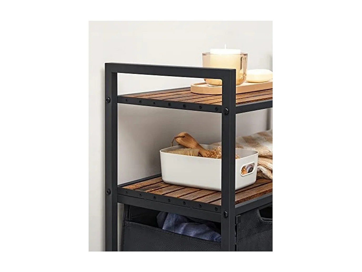 Valora Armoire à linge à 2 compartiments Brun rustique Noir