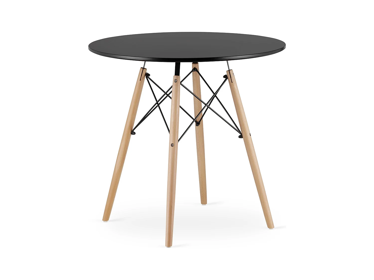 Ensemble salle à manger Valora table KOVA noire 80 cm + 4 chaises OSAKA noires