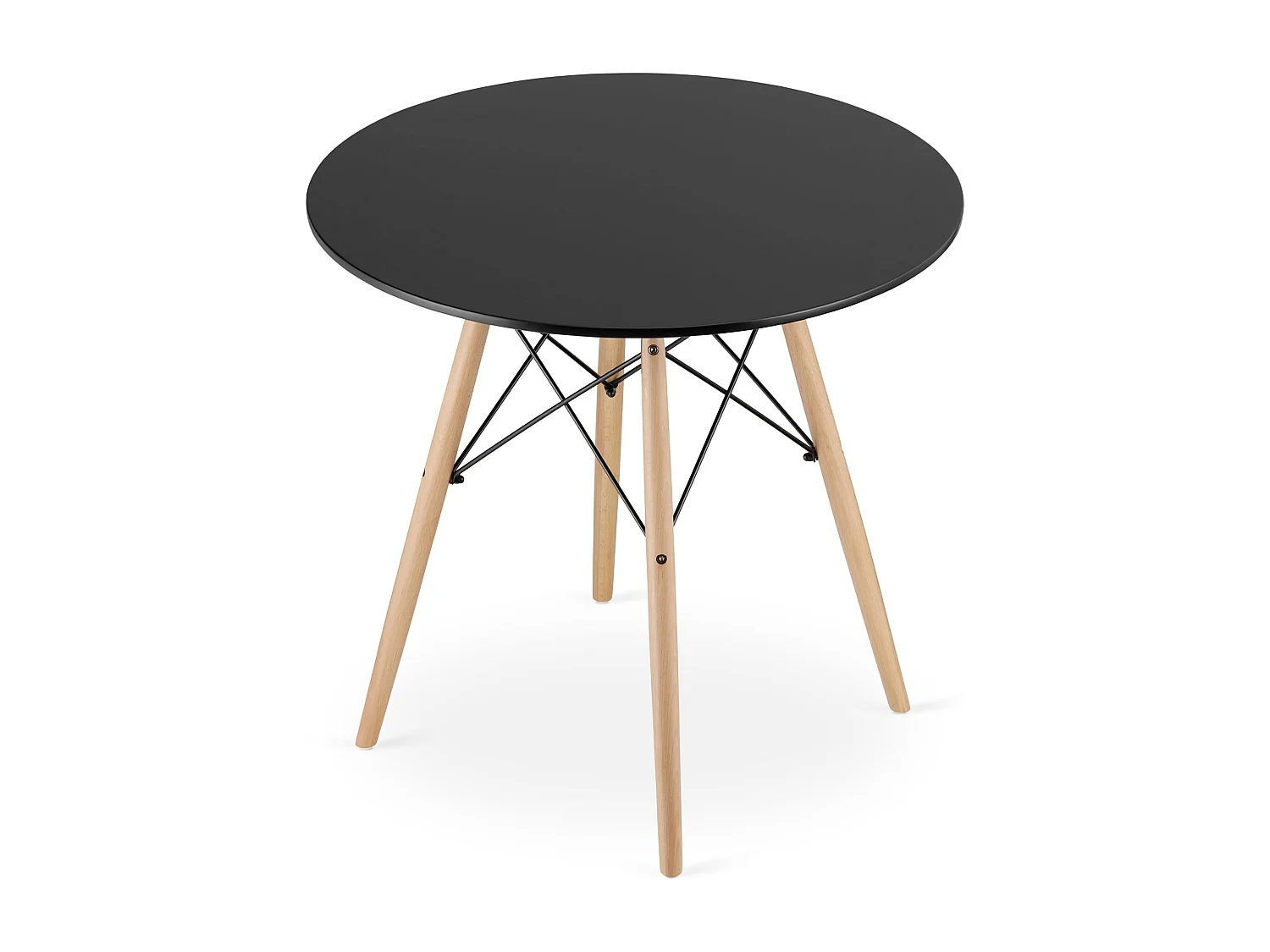 Ensemble salle à manger Valora table KOVA noire 80 cm + 4 chaises OSAKA noires