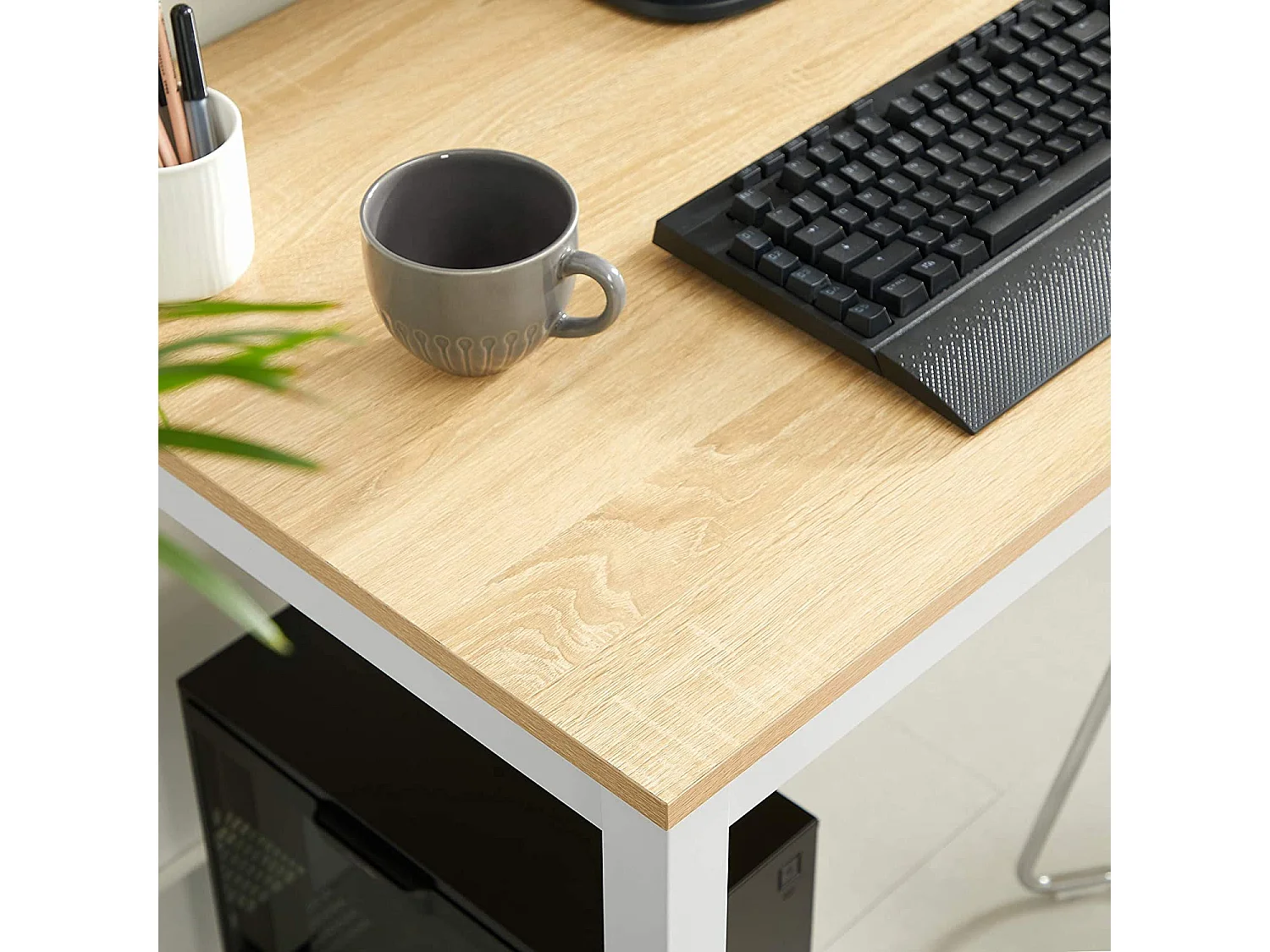 Ensemble salle à manger Valora table ROVA 120x60 chêne + 4 chaises OSAKA noires