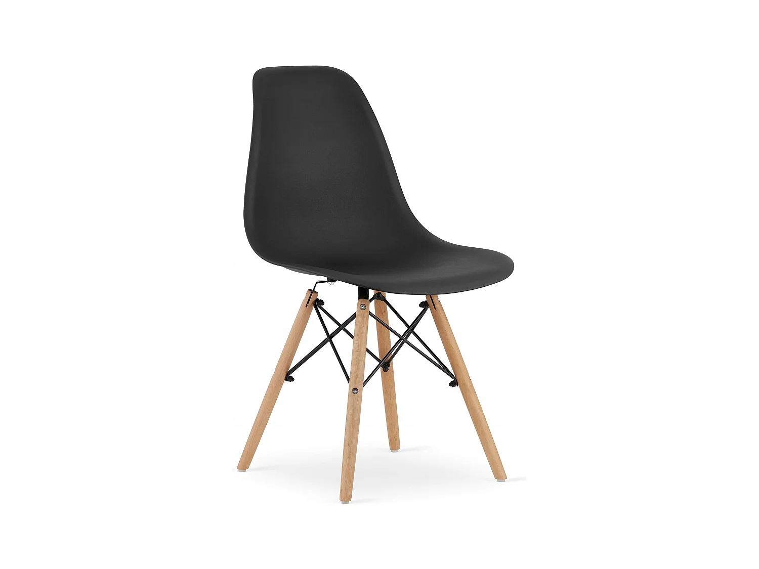 Table ronde Valora KOVA Ø80 blanche + 4 chaises OSAKA noires