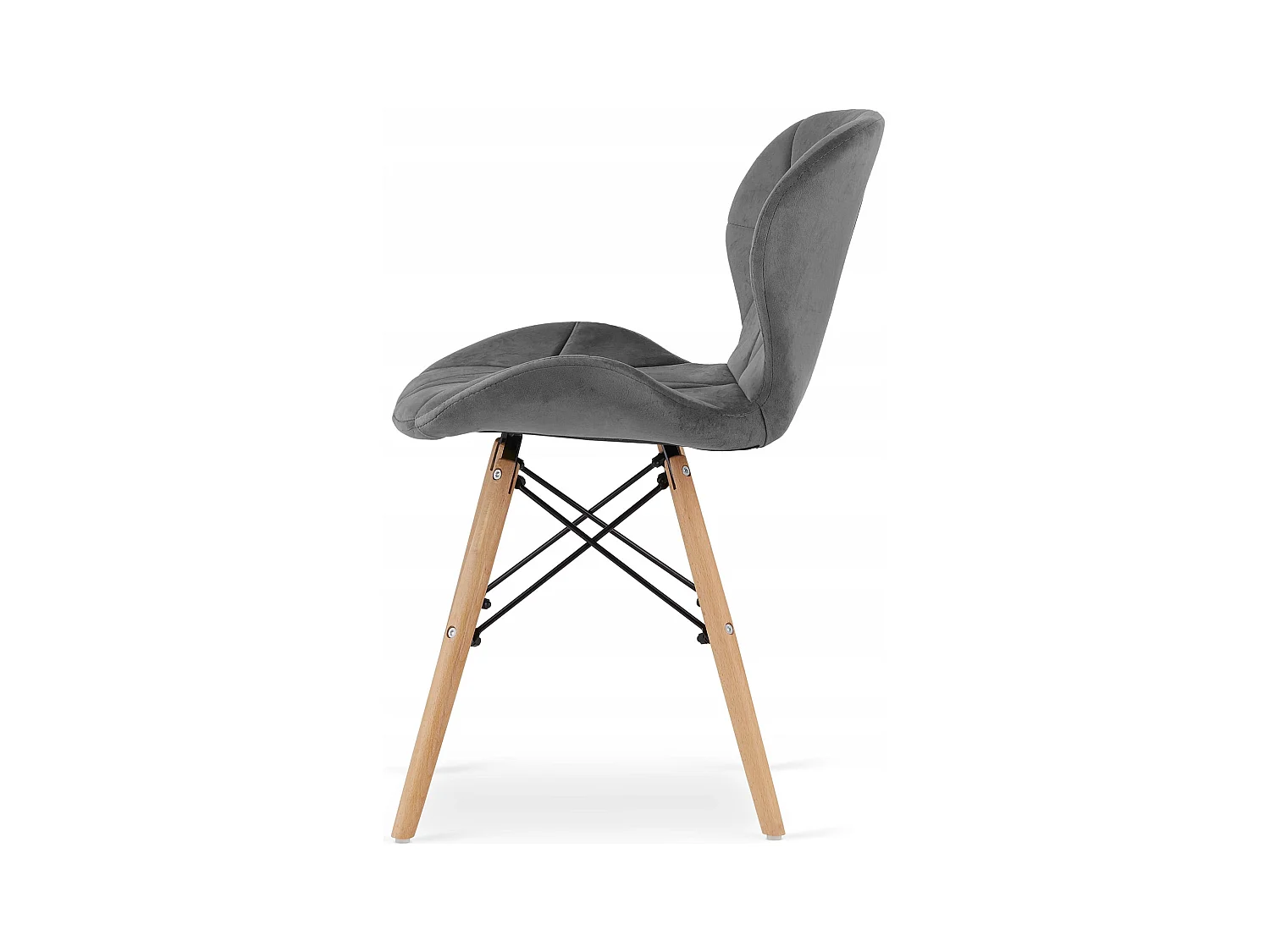 Valora YURO Table Rectangulaire 120x80 Noir + 4 Chaises WAKO Grises