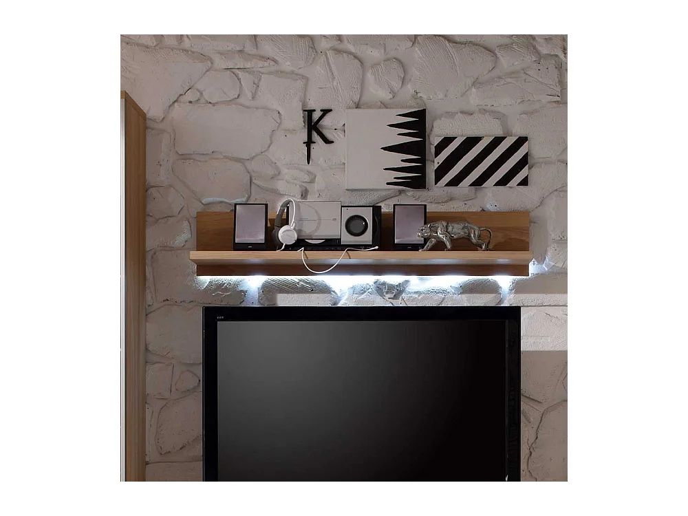 Wandregal in Asteiche Bianco furniert Landhausstil