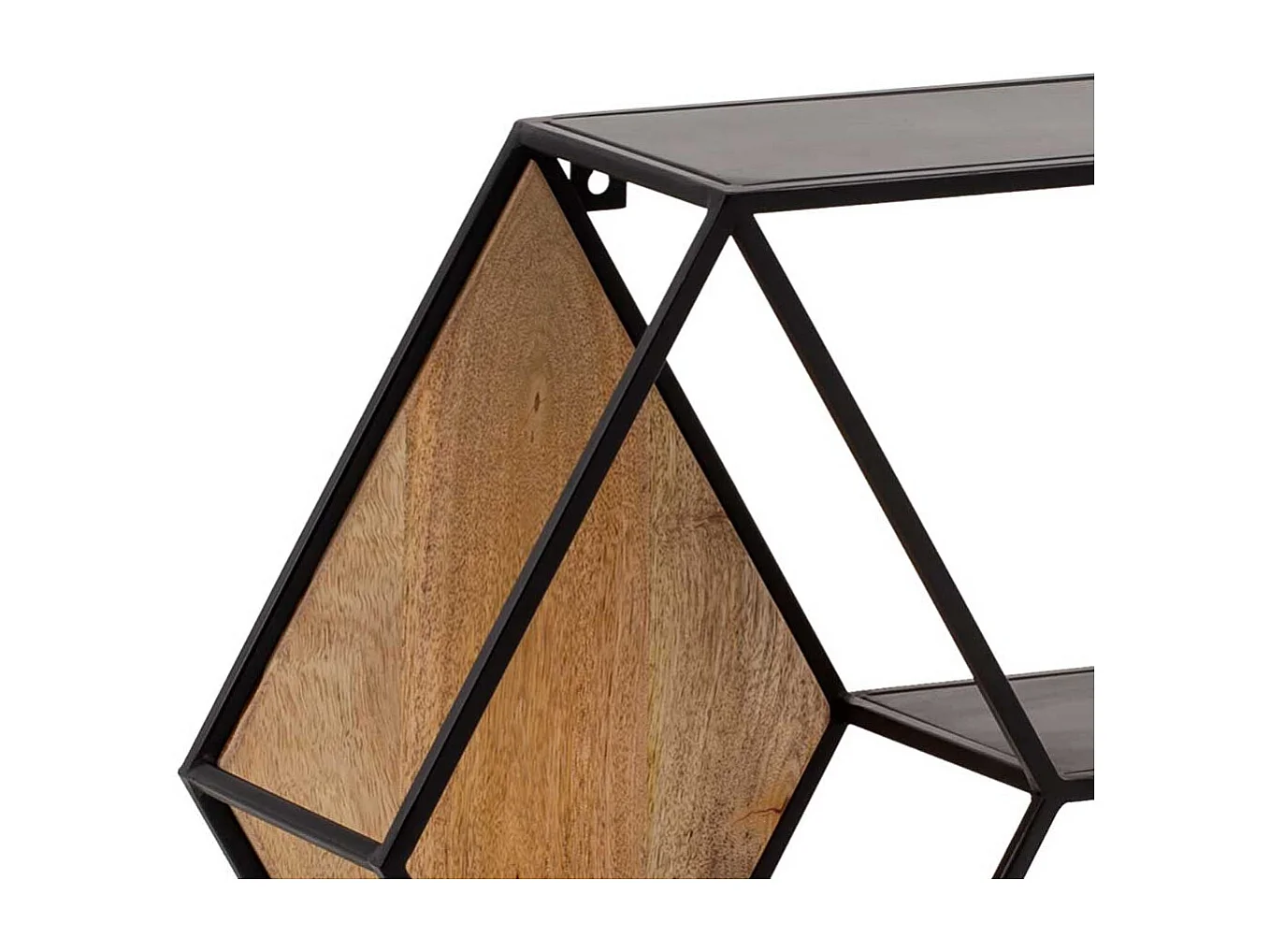 Wandregal Hängeregal in sechseckiger Form im Industry und Loft Stil