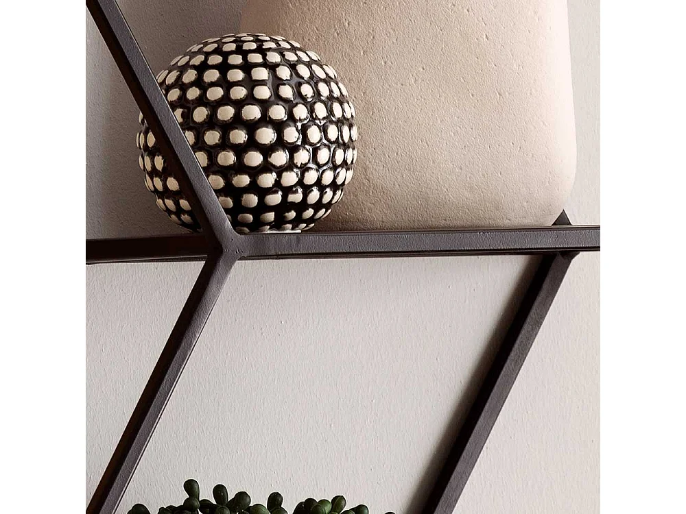 Wandregal Hängeregal in sechseckiger Form im Industry und Loft Stil