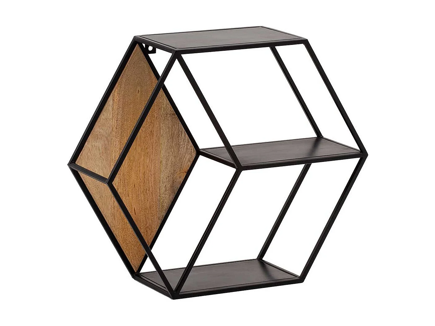 Wandregal Hängeregal in sechseckiger Form im Industry und Loft Stil